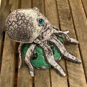 Gray and Green Octopus Beanie Baby